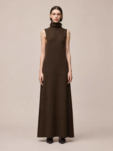 ABITO LUNGO A COLLO ALTO IN CASHMERE