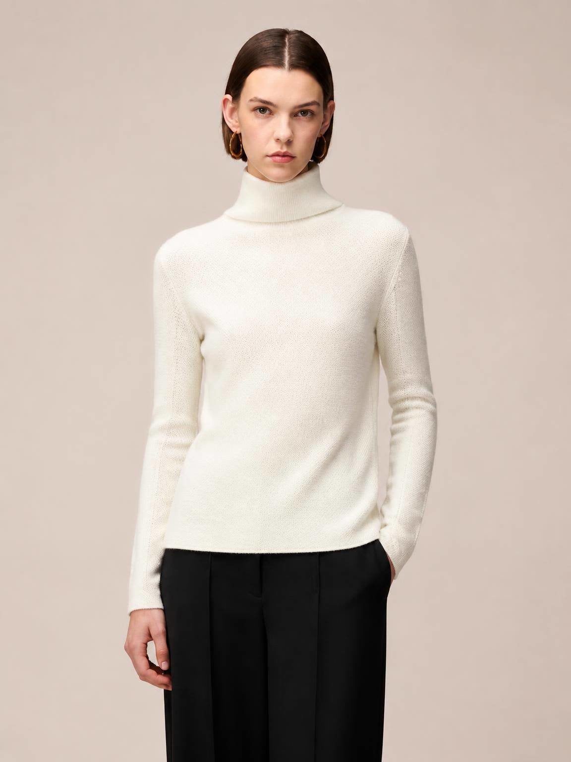 MAGLIONE COLLO ALTO IN CASHMERE