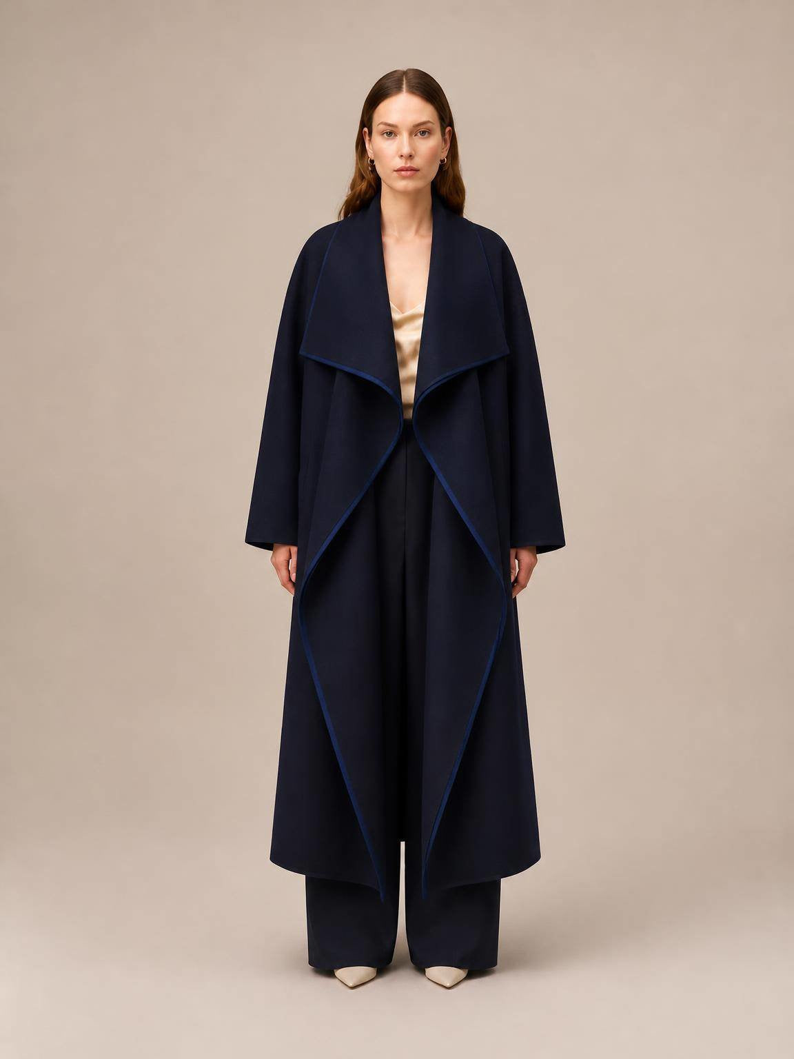 DOUBLE WOOL SHAWL COLLAR COAT