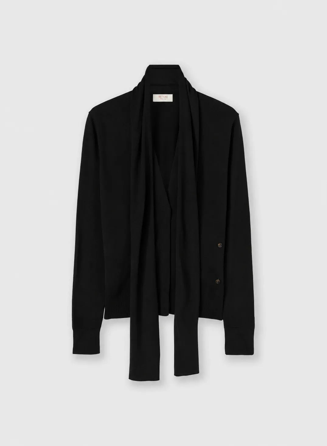 CARDIGAN IN SETA CON COLLO A SCIARPA