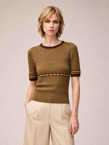 MIX STITCH KNIT T-SHIRT