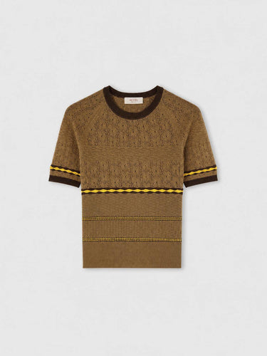 MIX STITCH KNIT T-SHIRT