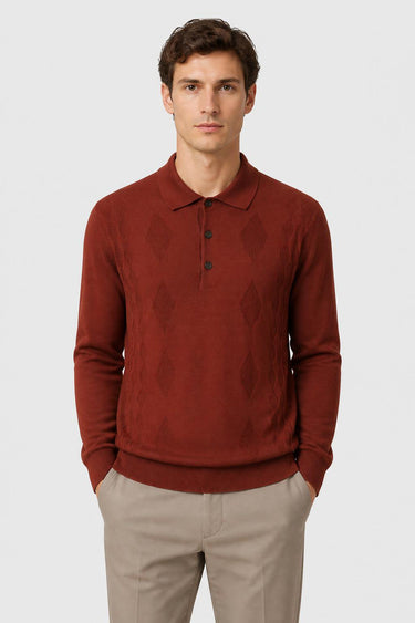 POLO MANICA LUNGA MIX ARGYLE