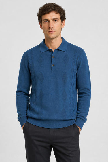 POLO MANICA LUNGA MIX ARGYLE