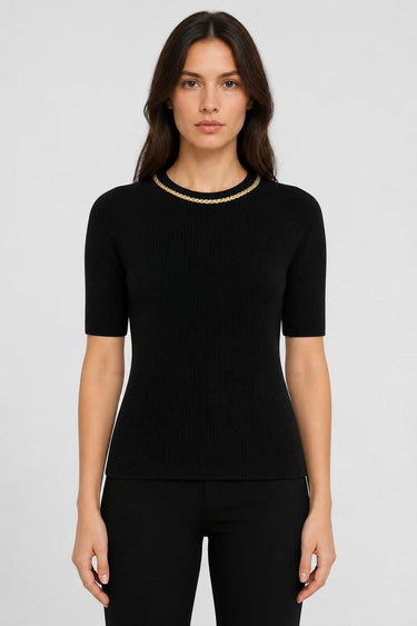T-SHIRT IN MAGLIA CON CATENA