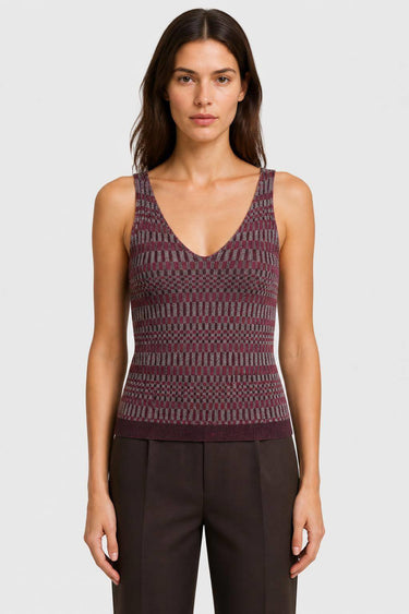 TANK TOP IN MAGLIA MICRO-CHECK