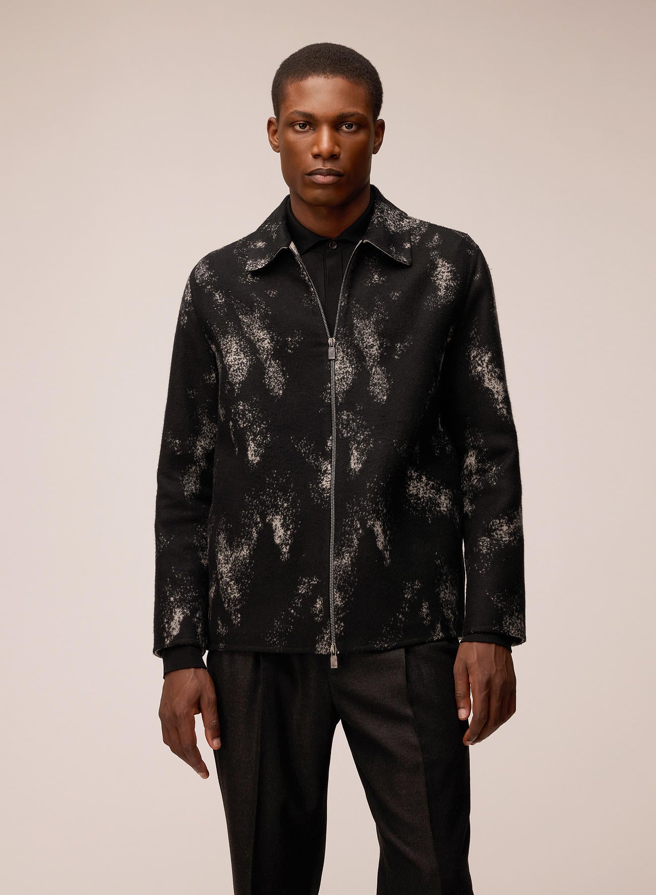 JACQUARD DOUBLE ZIP UP JACKET