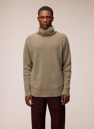 MAGLIONE A COLLO ALTO A COSTE IN CASHMERE