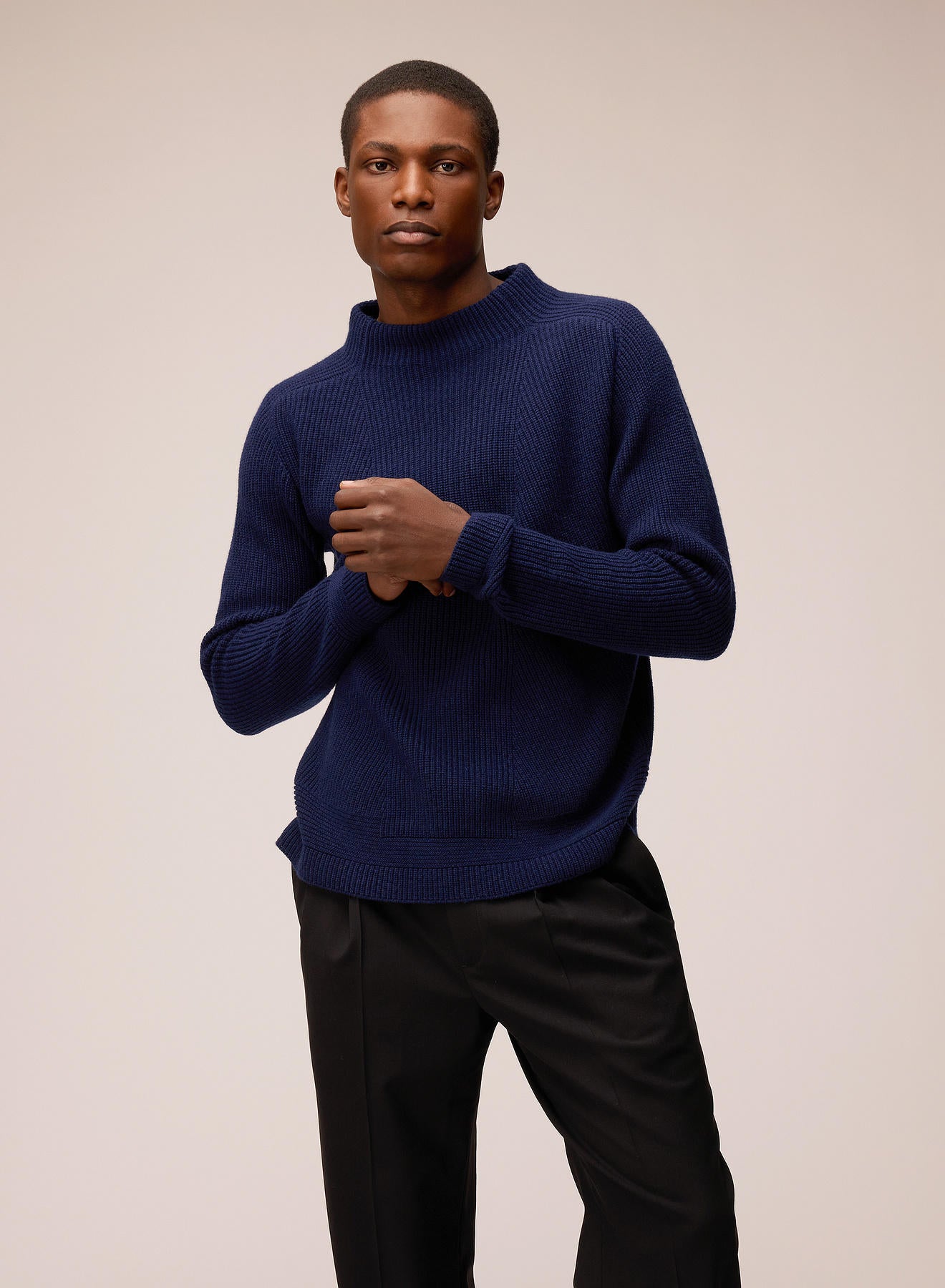 MAGLIONE A GIROCOLLO A COSTE IN CASHMERE