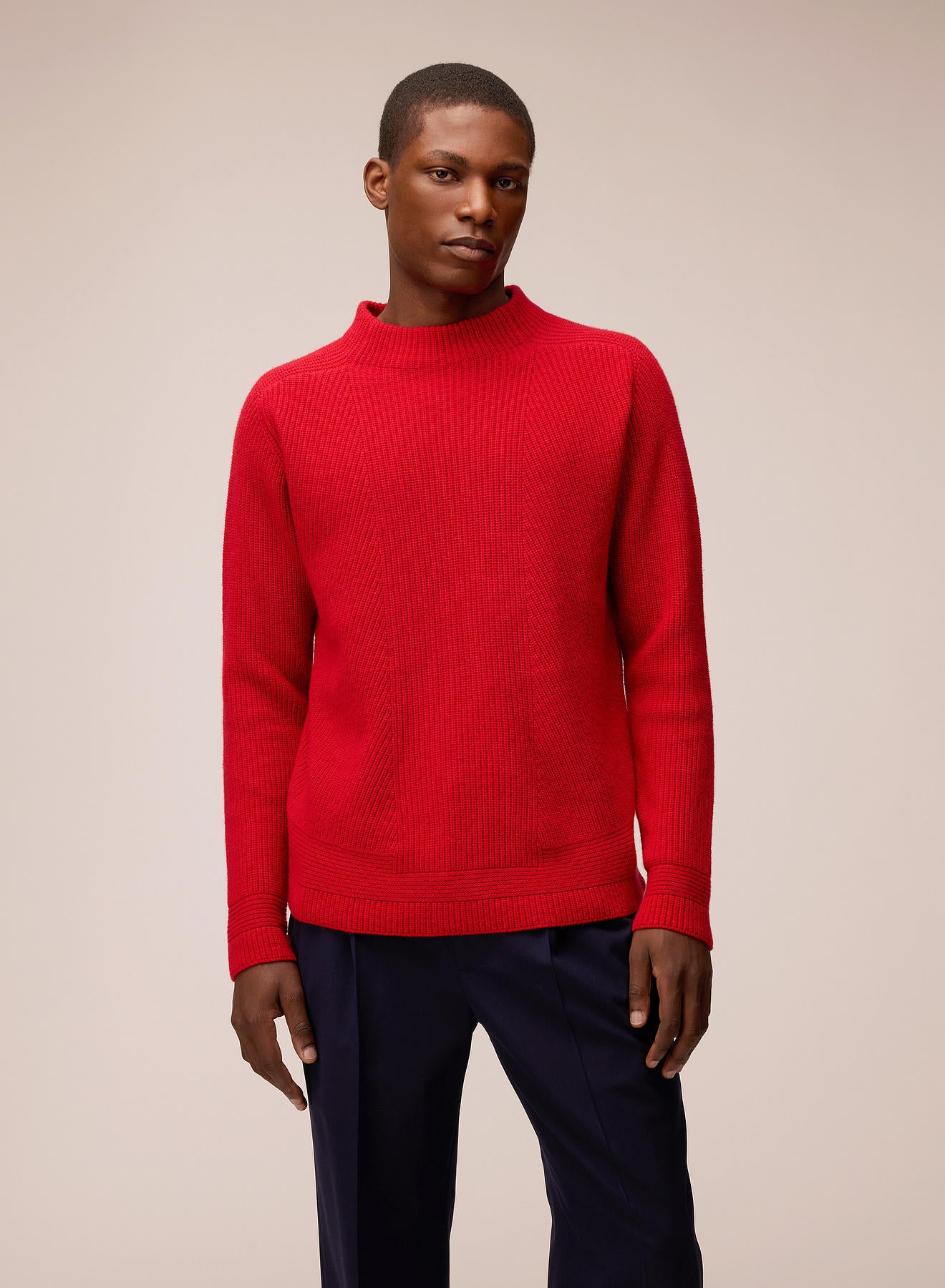 MAGLIONE A GIROCOLLO A COSTE IN CASHMERE