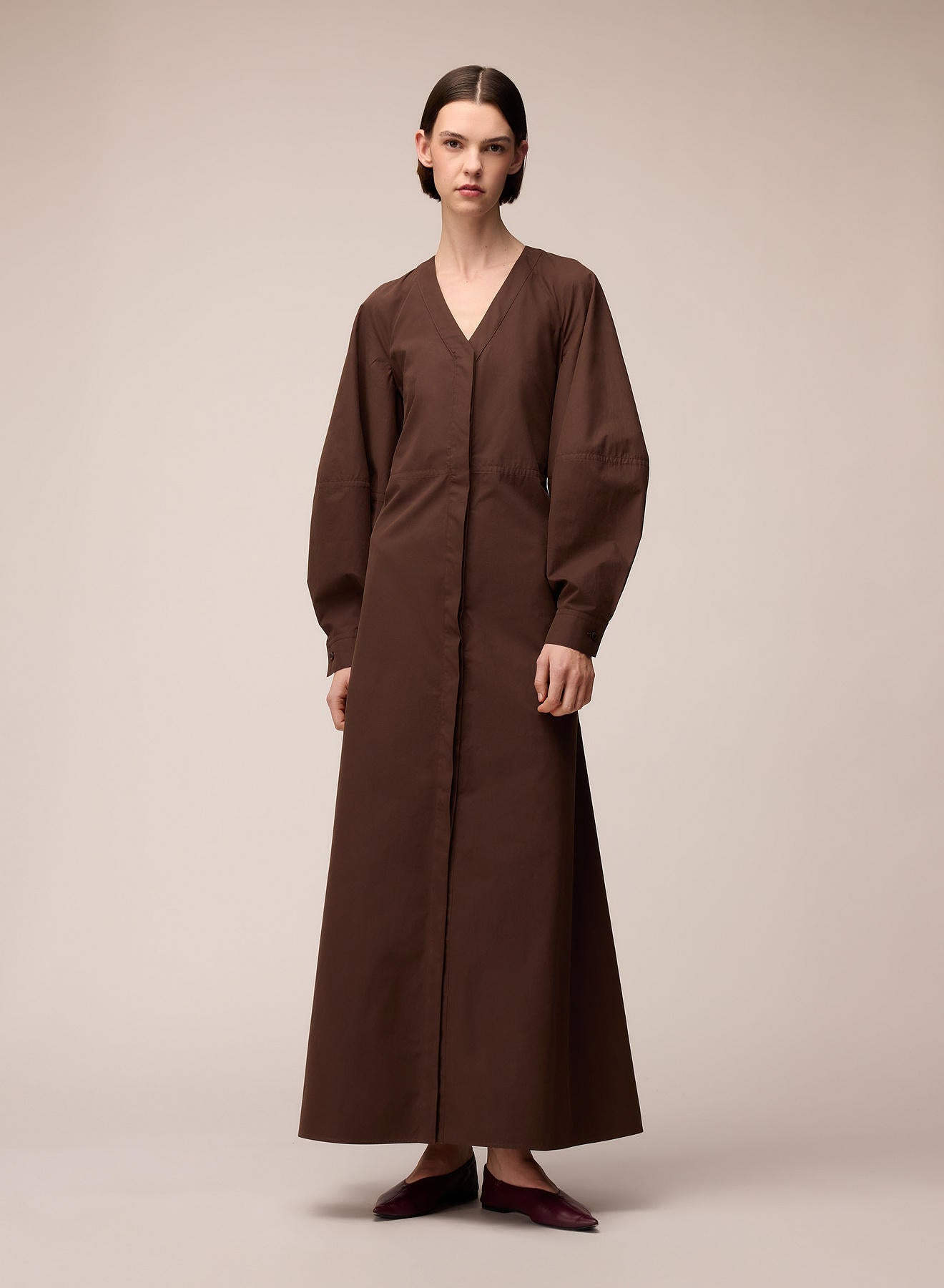 CHEMISIER IN POPELINE DI COTONE E CASHMERE