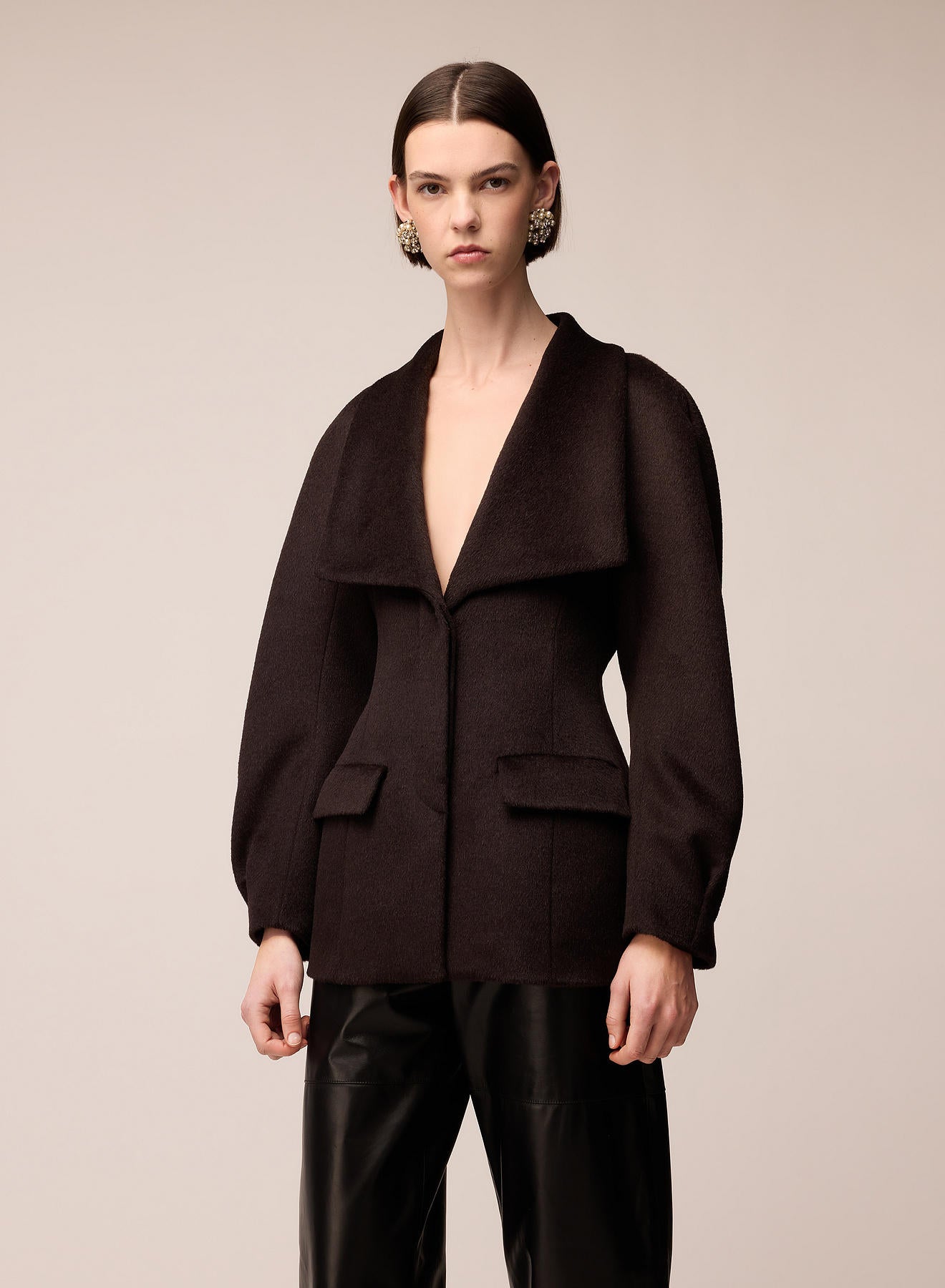 HOURGLASS BRUSHED LLAMA WOOL JACKET