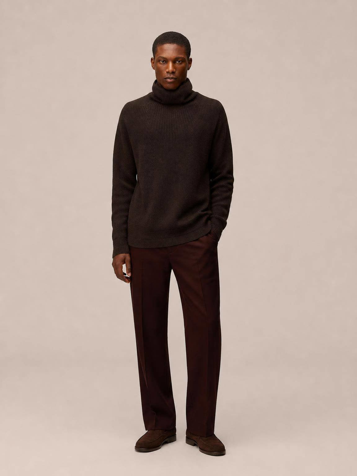 MAGLIONE A COLLO ALTO A COSTE IN CASHMERE