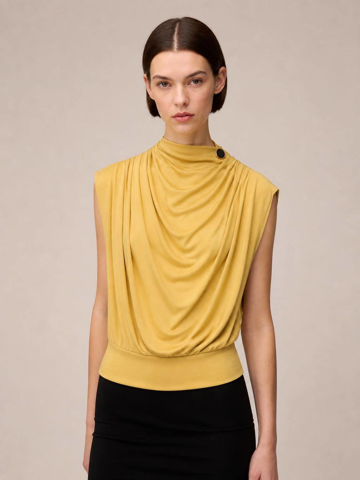 TOP DRAPPEGGIATO IN JERSEY DI VISCOSA