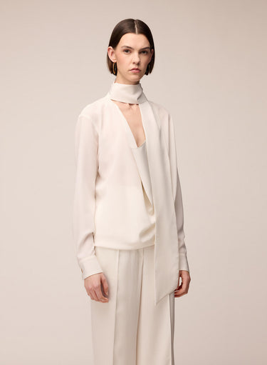 BLUSA IN SETA CON COLLO A SCIARPA