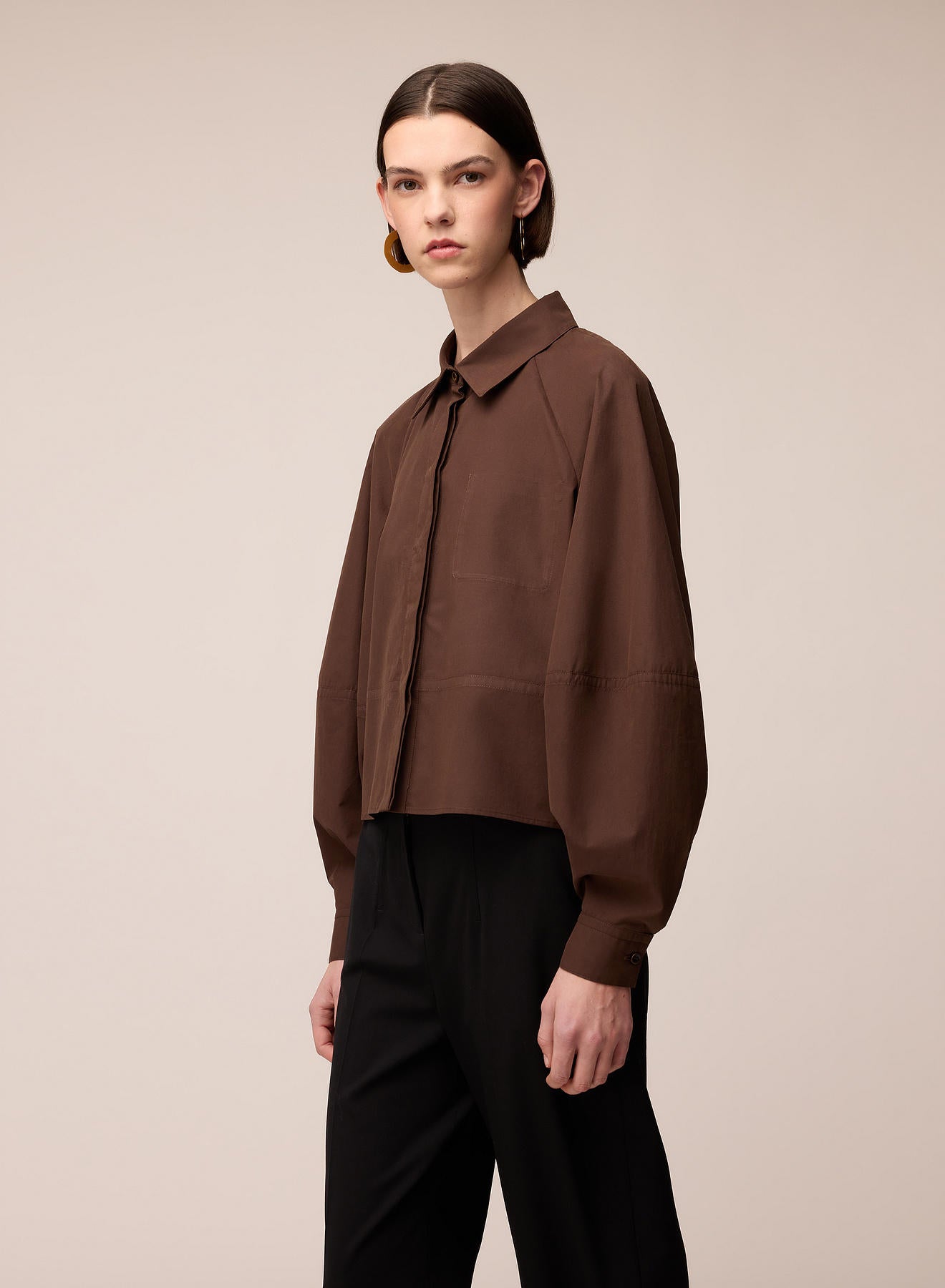CAMICIA IN POPELINE DI COTONE E CASHMERE