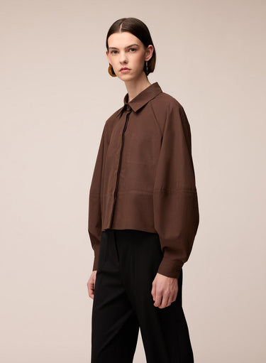 CAMICIA IN POPELINE DI COTONE E CASHMERE