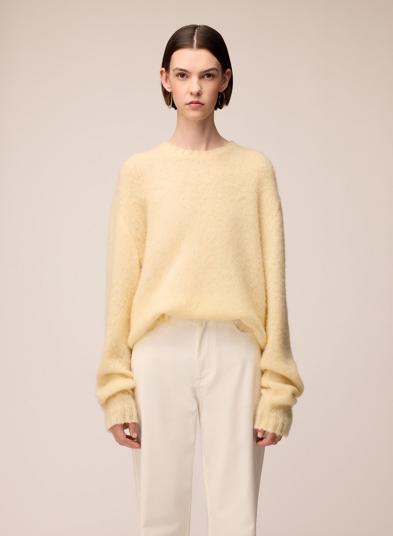 MAGLIONE GIROCOLLO IN CASHMERE GARZATO