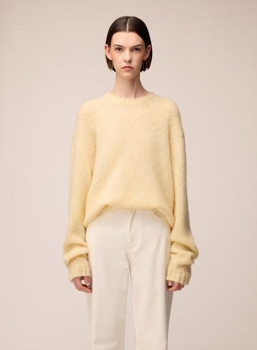 MAGLIONE GIROCOLLO IN CASHMERE GARZATO