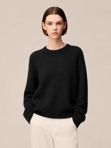 MAGLIONE GIROCOLLO IN CASHMERE GARZATO