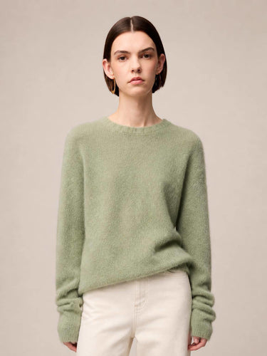 MAGLIONE GIROCOLLO IN CASHMERE GARZATO