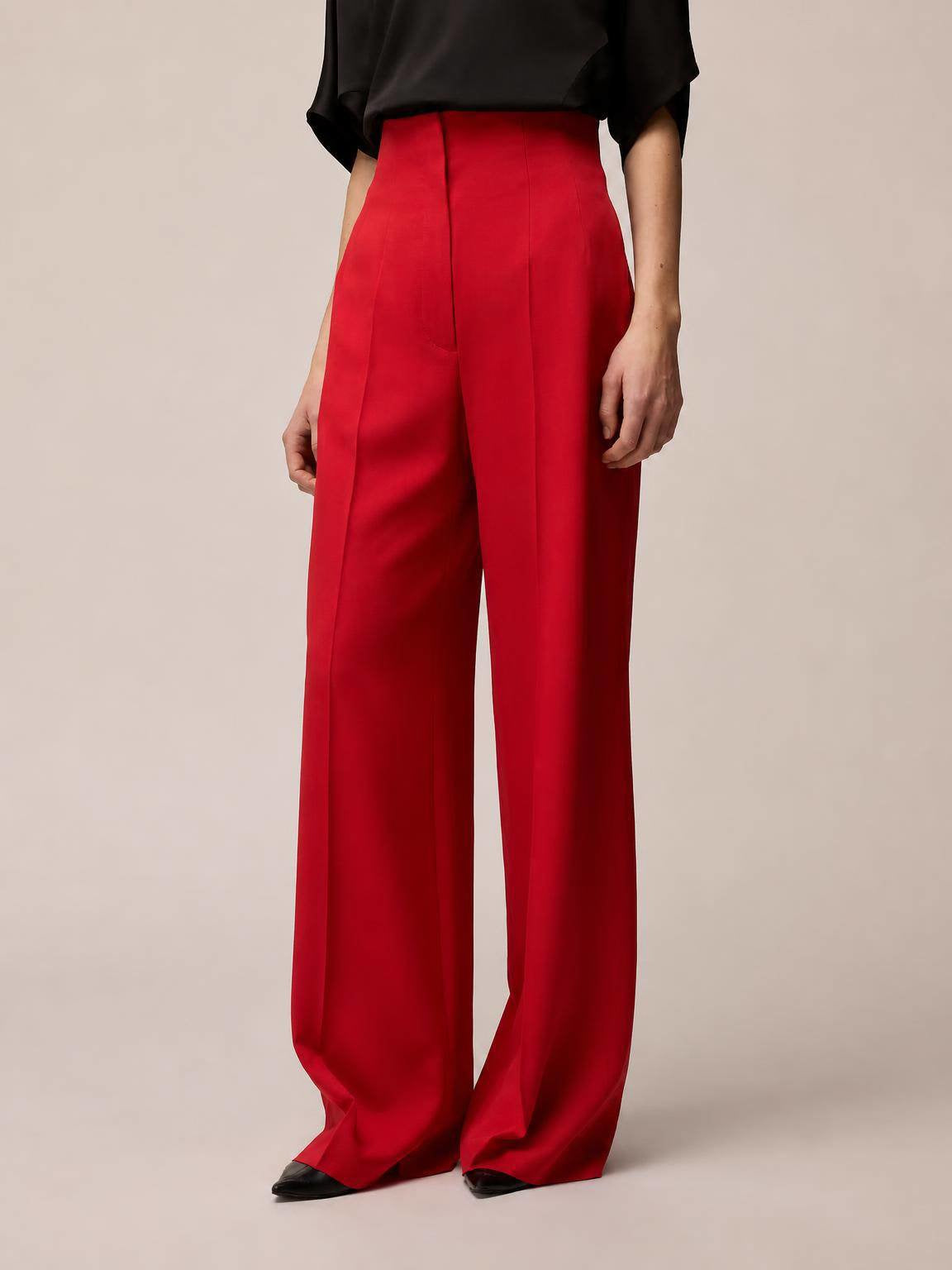 SATIN HIGH WAISTED PANTS