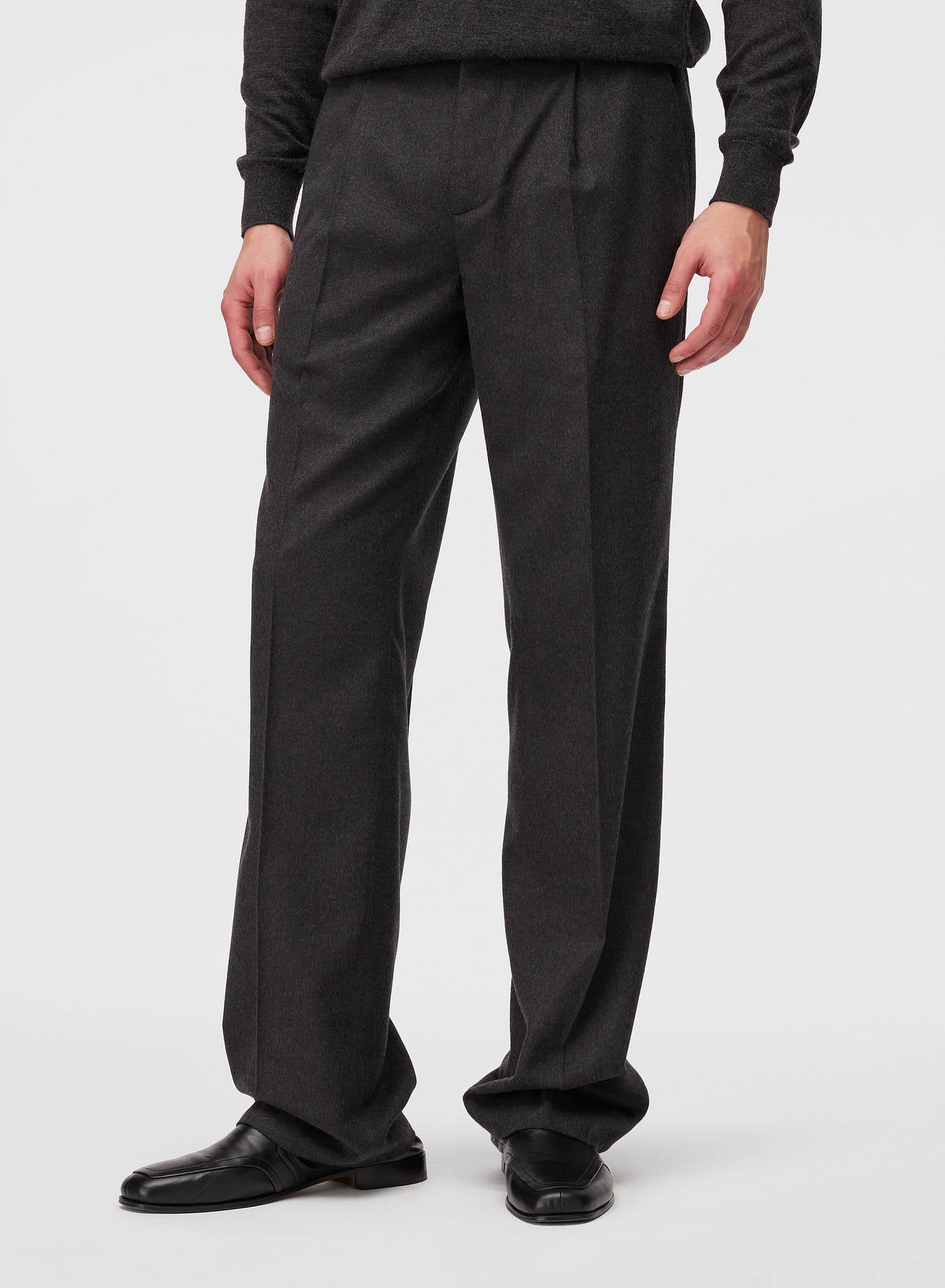 PANTALONE RELAXED FIT IN SETA E CASHMERE