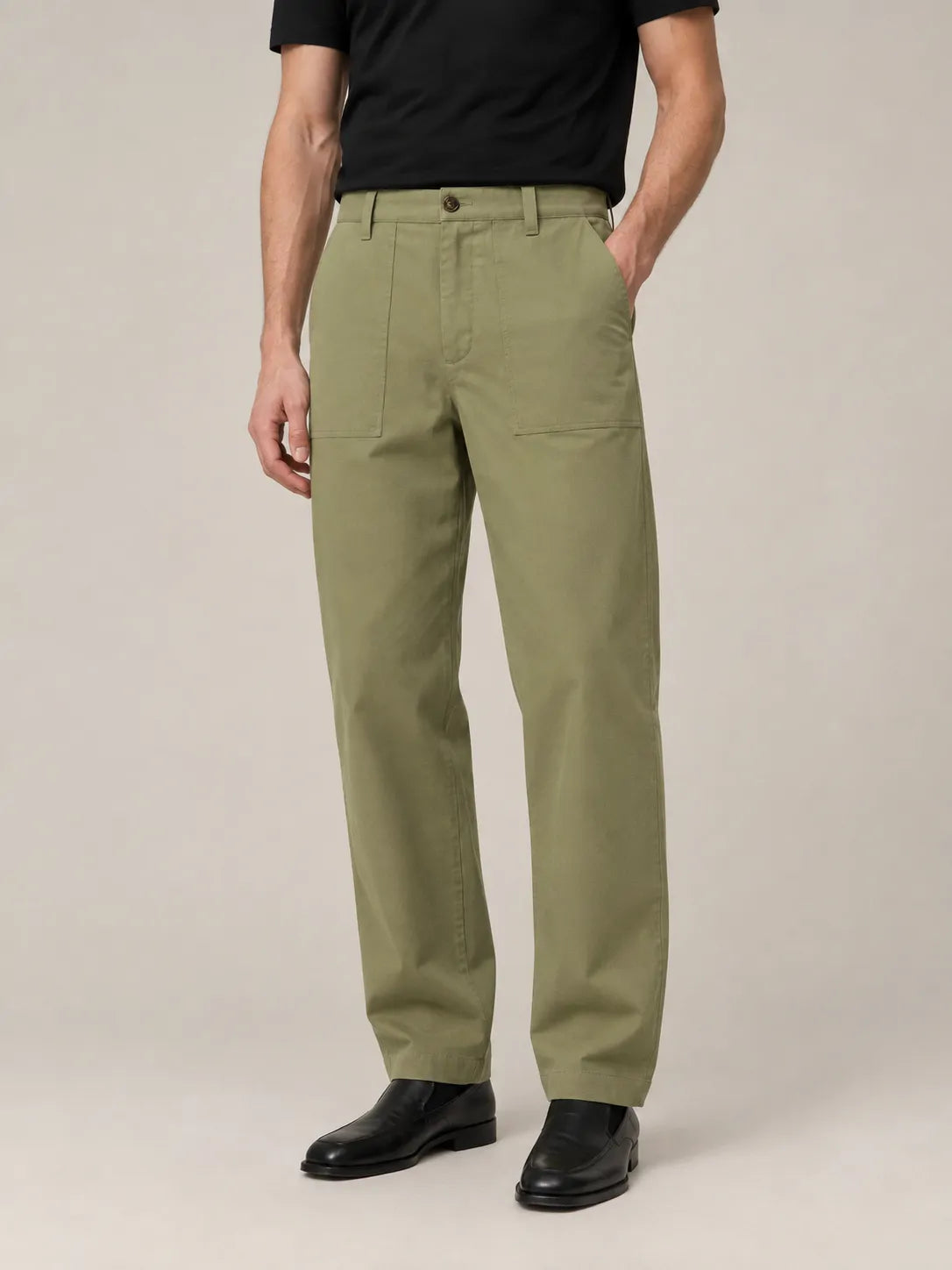 PANTALONI WORKWEAR IN COTONE CON RICAMO DI UCCELLI