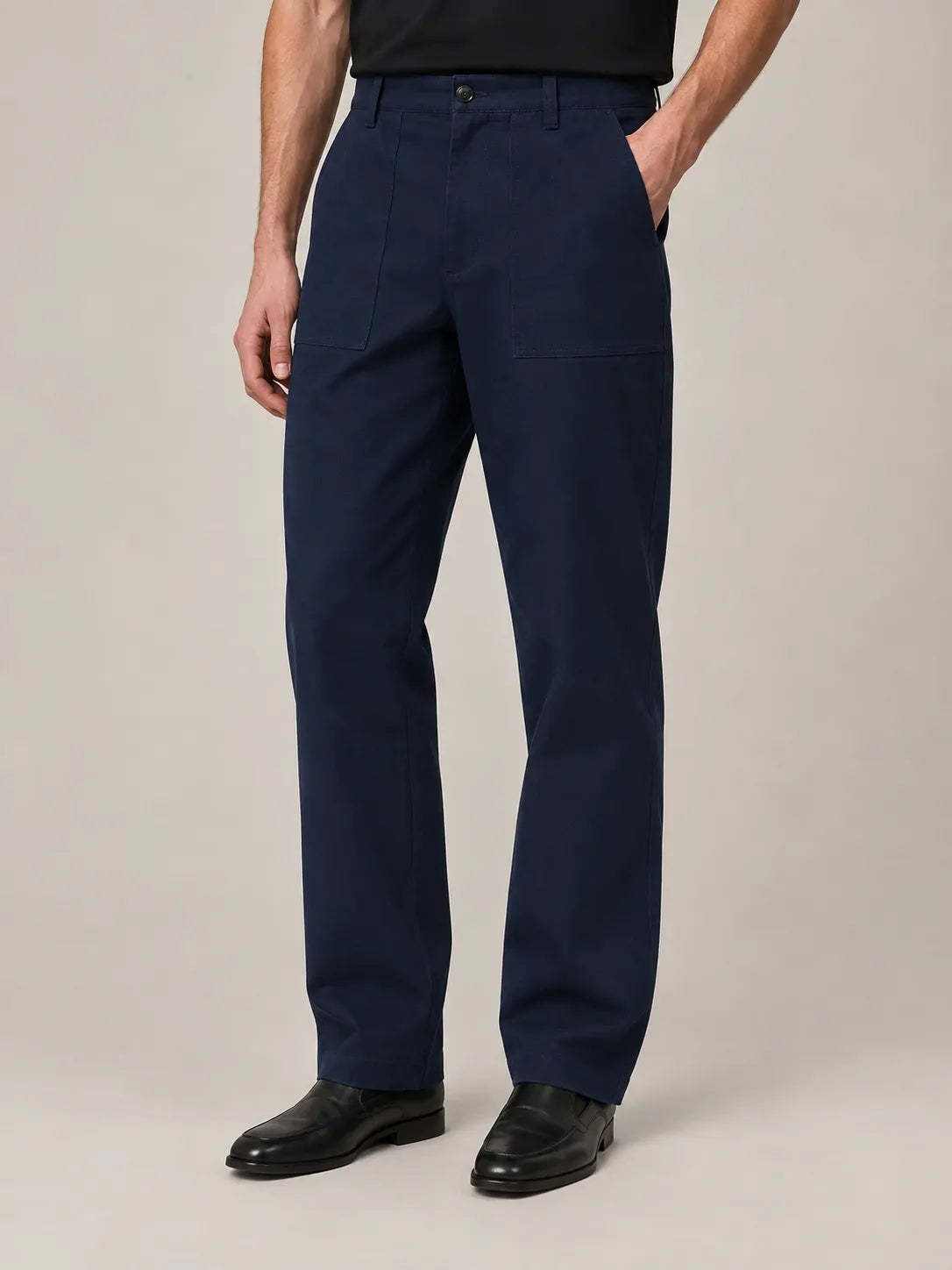 PANTALONI WORKWEAR IN COTONE CON RICAMO DI UCCELLI
