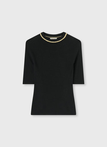 T-SHIRT IN MAGLIA CON CATENA