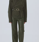 Retori Leather Pants Military Green - Ready To Wear - Luxury Trousers for Women