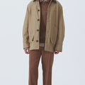 Retori Field Jacket With Leather Details Sand And Chocolate - Ready To Wear - Luxury Coats & Jackets for Men