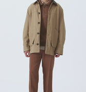 Retori Field Jacket With Leather Details Sand And Chocolate - Ready To Wear - Luxury Coats & Jackets for Men