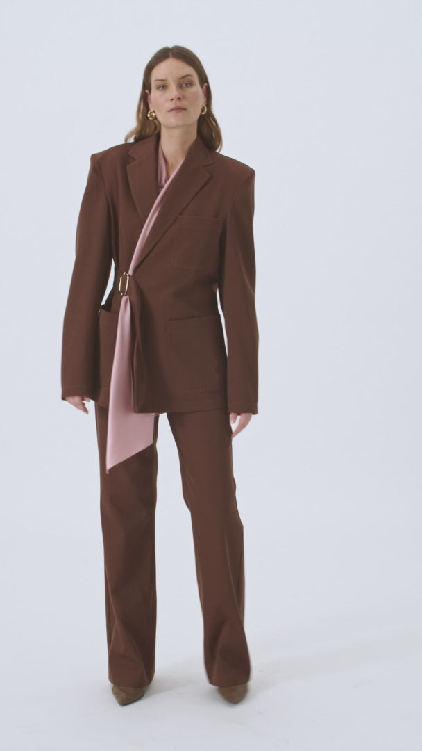 Retori Denim Belt Jacket Clay - Ready To Wear - Luxury Coats & Jackets for Women