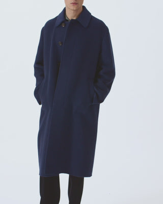 Retori Double Jacquard Coat Navy And Sky - Ready To Wear - Luxury Overcoats for Men