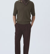 Retori Micro Argyle Polo Military Green - Knitwear - Luxury Polos for Men